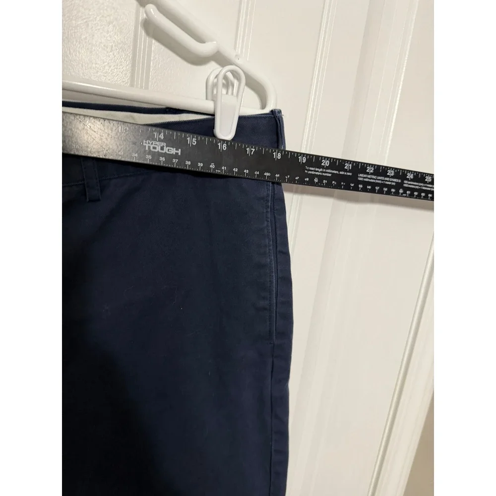 Lands End Chino Pants Mens 38 Traditional Fit Navy Blue Cotton Blend EUC